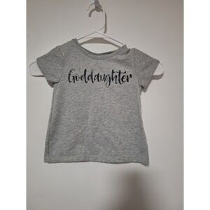 Amazon Essentials Toddler Girls Gray Goddaughter Graphic T-Shirt Size 3T Cotton